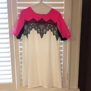 Pink/black/white dress